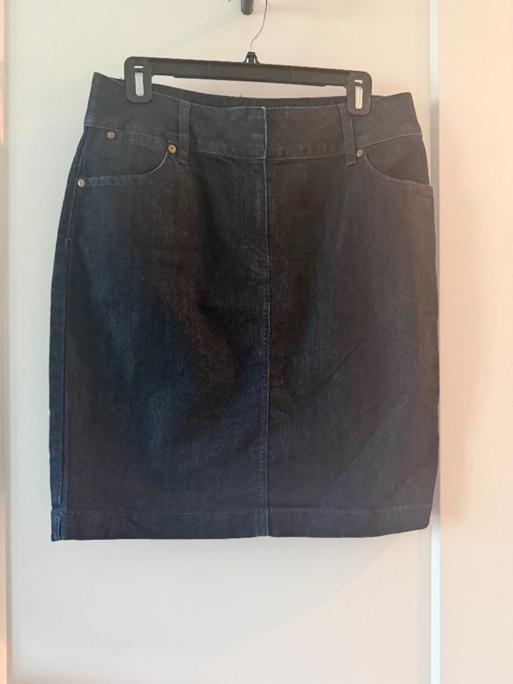 Dana Buchman Mini Dark Denim Blue Jean Skirt Size 8
